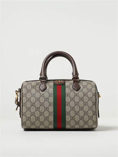 GUCCI: Borsa Ophidia in tessuto GG Supreme e pelle a grana